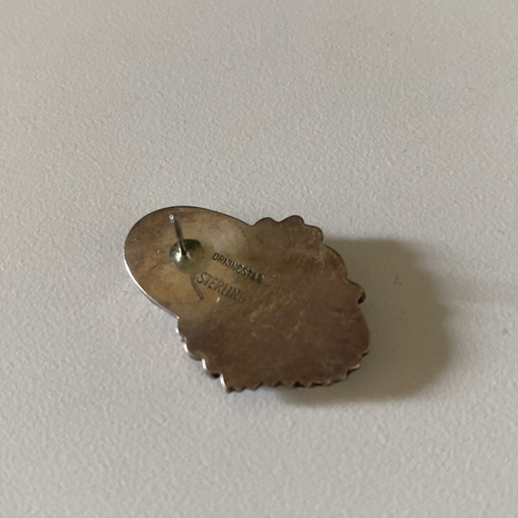 Navajo Morningstar Sterling Silver Earrings - Picture 3 of 3